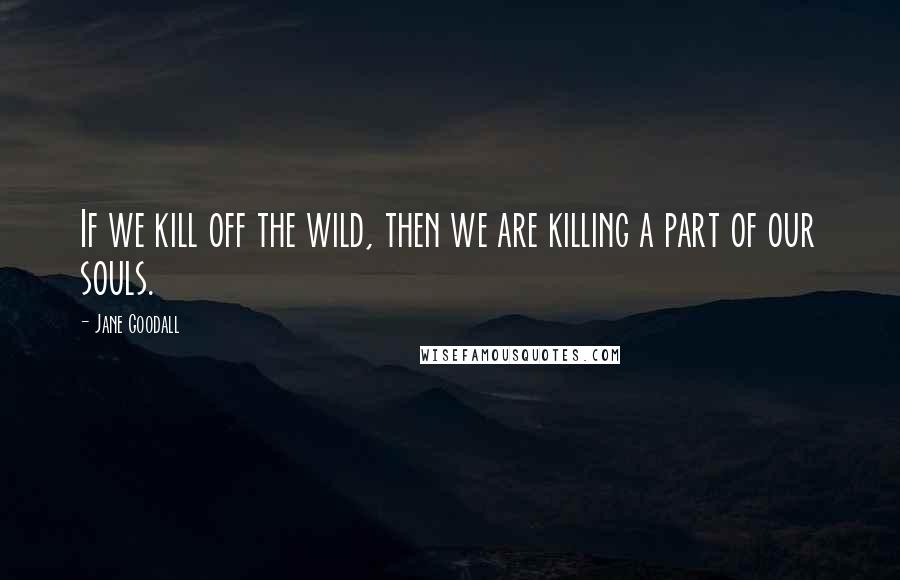 Jane Goodall Quotes: If we kill off the wild, then we are killing a part of our souls.