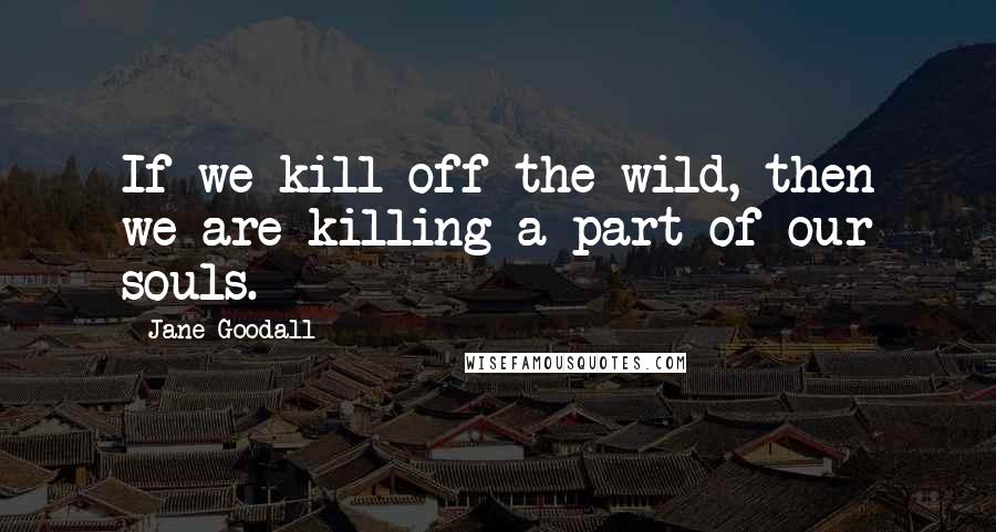 Jane Goodall Quotes: If we kill off the wild, then we are killing a part of our souls.