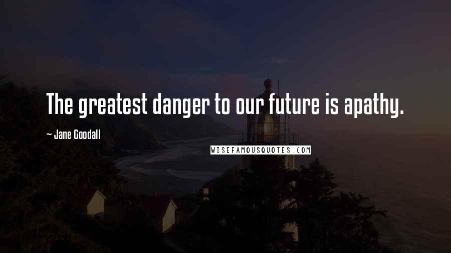 Jane Goodall Quotes: The greatest danger to our future is apathy.