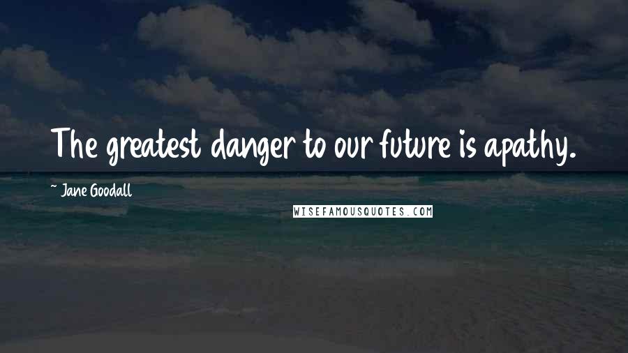 Jane Goodall Quotes: The greatest danger to our future is apathy.