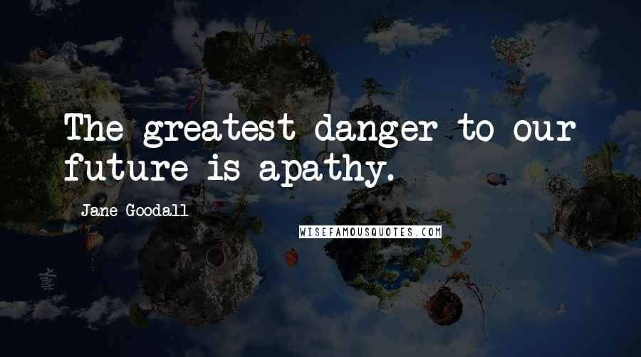 Jane Goodall Quotes: The greatest danger to our future is apathy.