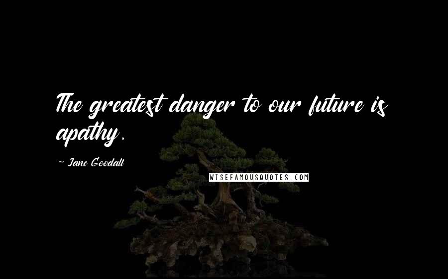 Jane Goodall Quotes: The greatest danger to our future is apathy.