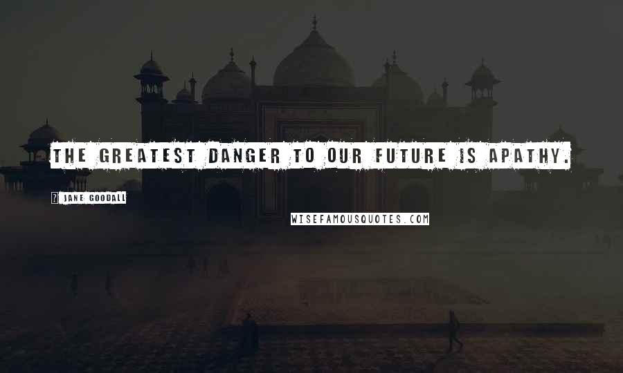 Jane Goodall Quotes: The greatest danger to our future is apathy.