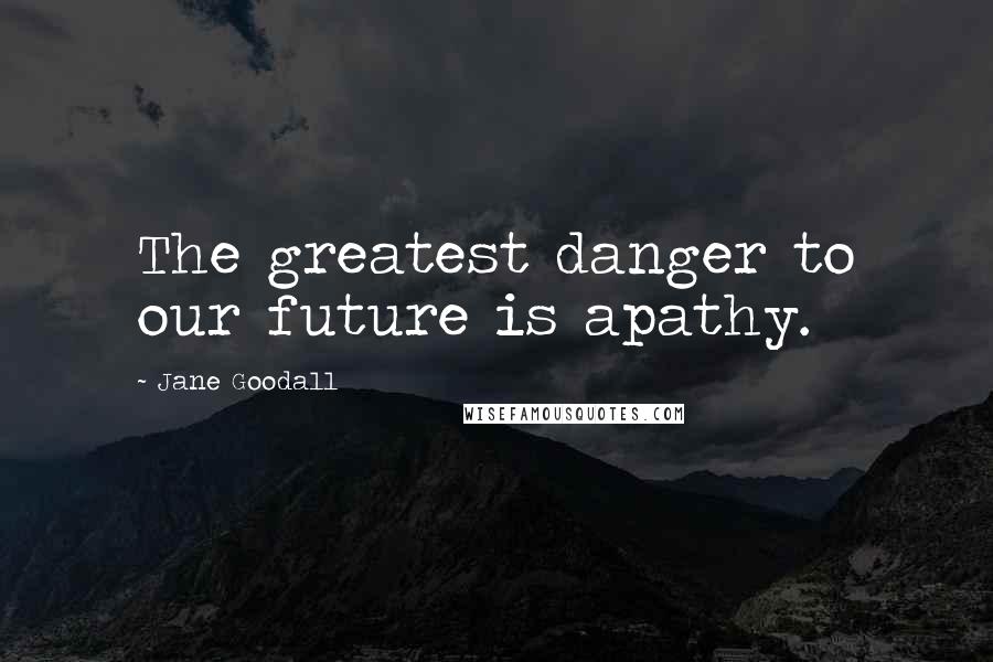 Jane Goodall Quotes: The greatest danger to our future is apathy.