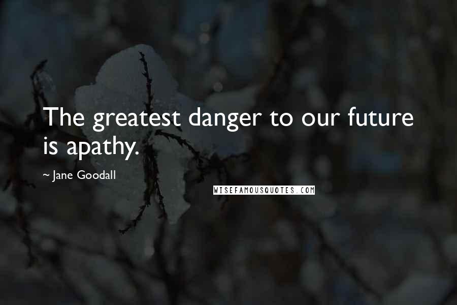 Jane Goodall Quotes: The greatest danger to our future is apathy.