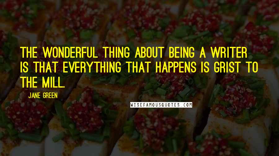 Jane Green Quotes: The wonderful thing about being a writer is that everything that happens is grist to the mill.