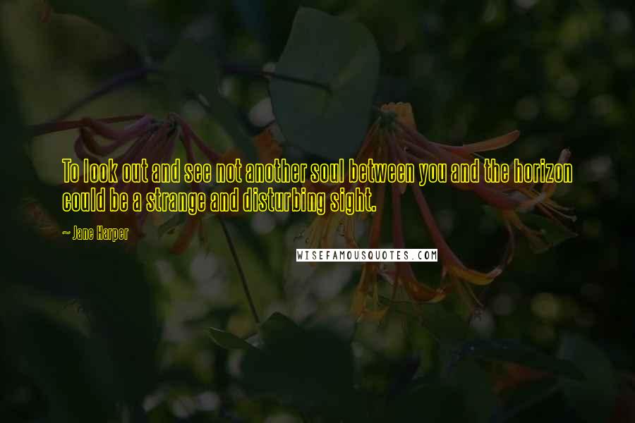 Jane Harper Quotes: To look out and see not another soul between you and the horizon could be a strange and disturbing sight.