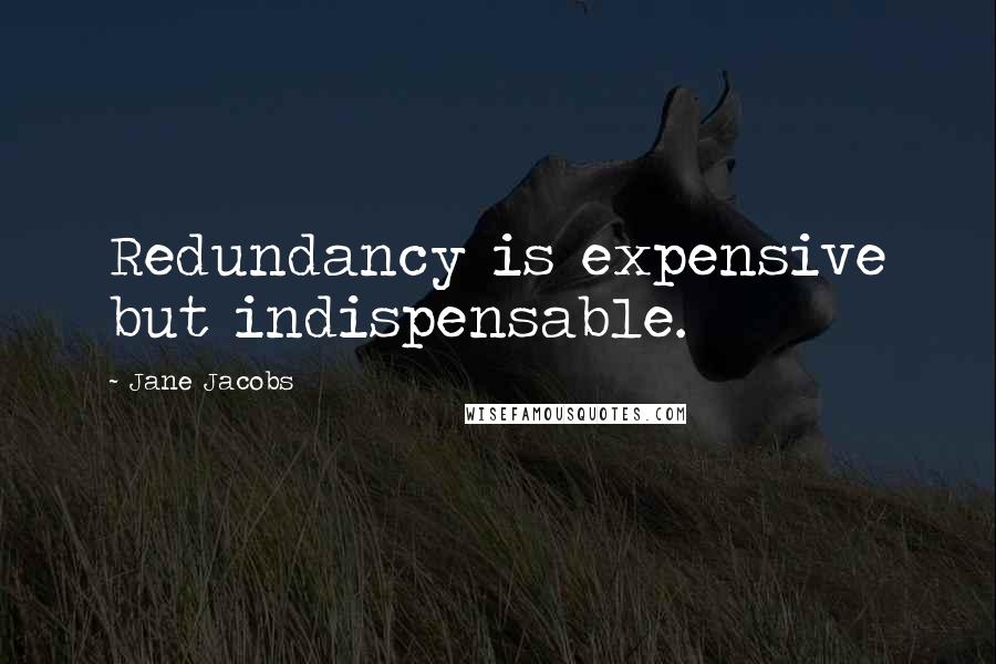Jane Jacobs Quotes: Redundancy is expensive but indispensable.