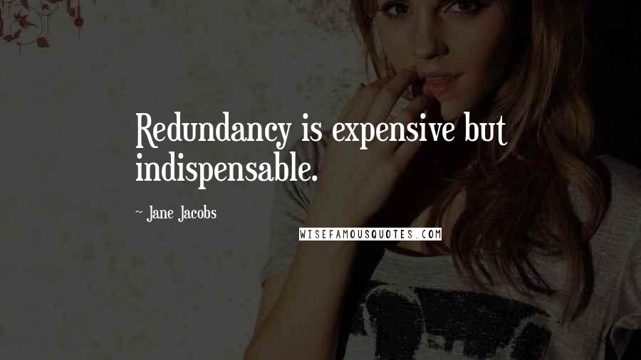 Jane Jacobs Quotes: Redundancy is expensive but indispensable.