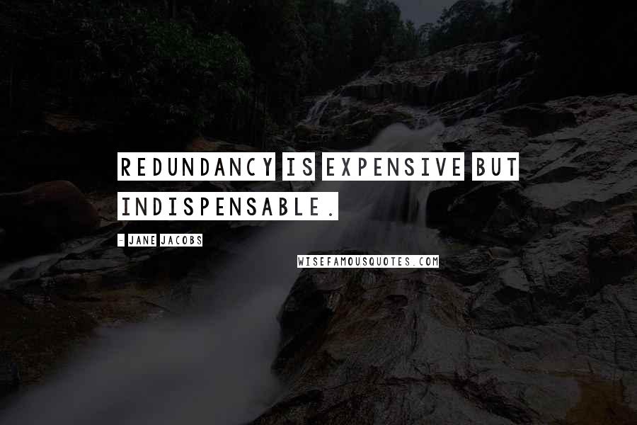 Jane Jacobs Quotes: Redundancy is expensive but indispensable.