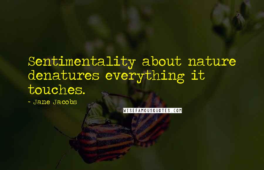 Jane Jacobs Quotes: Sentimentality about nature denatures everything it touches.