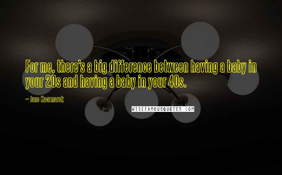 Jane Kaczmarek Quotes: For me, there's a big difference between having a baby in your 20s and having a baby in your 40s.