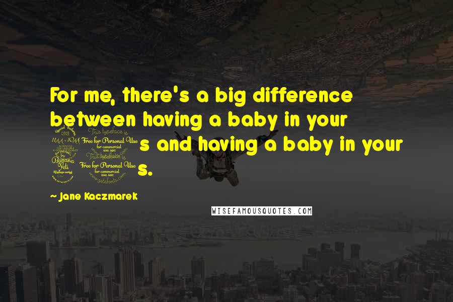 Jane Kaczmarek Quotes: For me, there's a big difference between having a baby in your 20s and having a baby in your 40s.