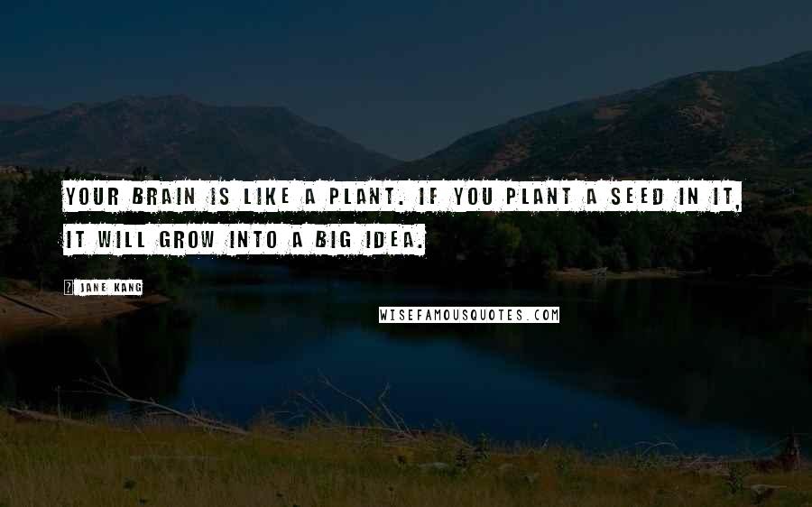 Jane Kang Quotes: Your brain is like a plant. If you plant a seed in it, it will grow into a big idea.