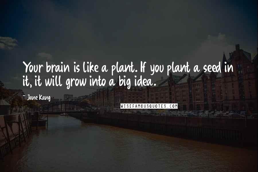 Jane Kang Quotes: Your brain is like a plant. If you plant a seed in it, it will grow into a big idea.