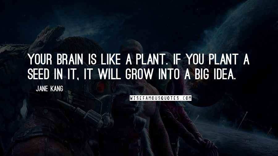 Jane Kang Quotes: Your brain is like a plant. If you plant a seed in it, it will grow into a big idea.