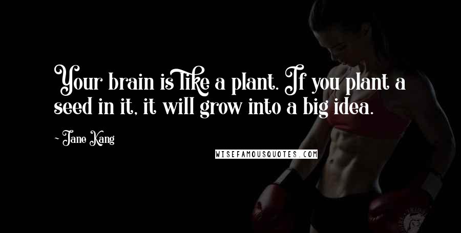 Jane Kang Quotes: Your brain is like a plant. If you plant a seed in it, it will grow into a big idea.