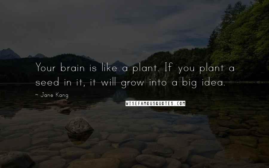 Jane Kang Quotes: Your brain is like a plant. If you plant a seed in it, it will grow into a big idea.