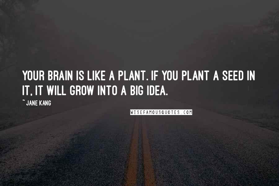 Jane Kang Quotes: Your brain is like a plant. If you plant a seed in it, it will grow into a big idea.