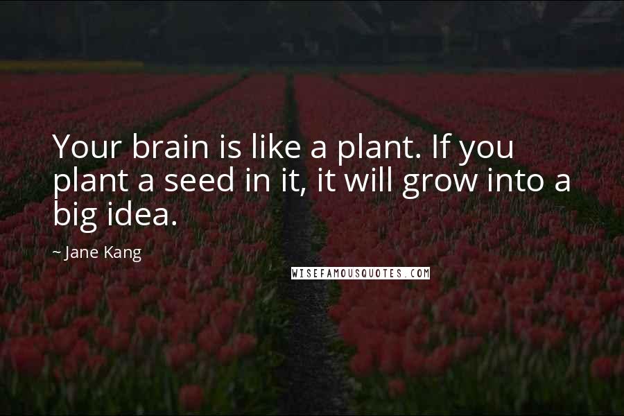 Jane Kang Quotes: Your brain is like a plant. If you plant a seed in it, it will grow into a big idea.
