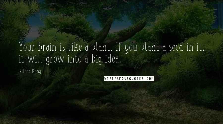 Jane Kang Quotes: Your brain is like a plant. If you plant a seed in it, it will grow into a big idea.