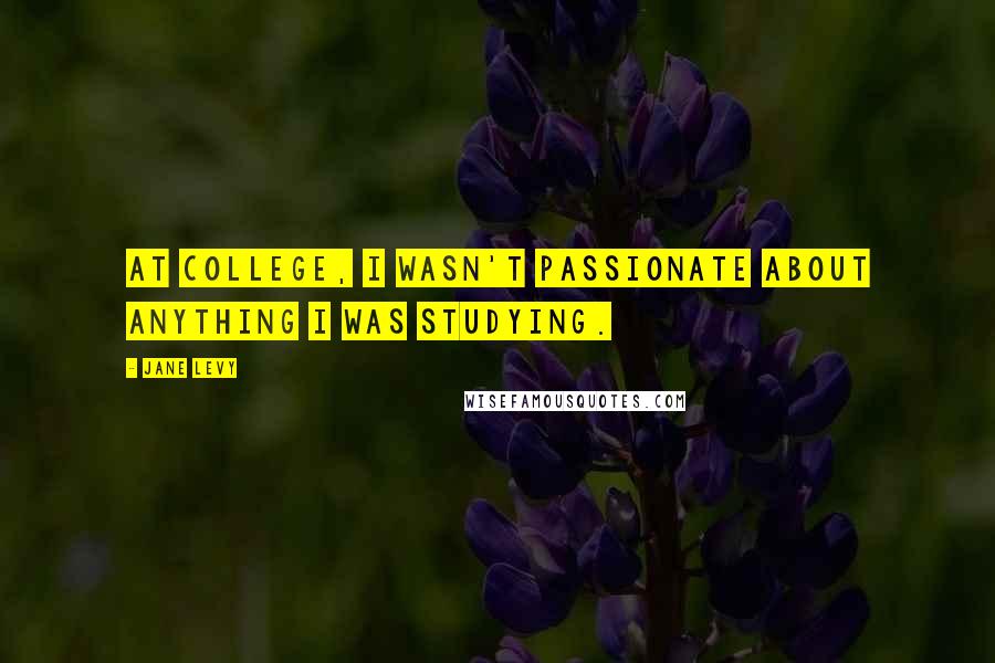 Jane Levy Quotes: At college, I wasn't passionate about anything I was studying.