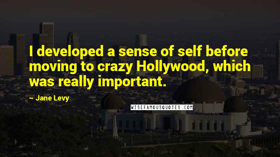 Jane Levy Quotes: I developed a sense of self before moving to crazy Hollywood, which was really important.
