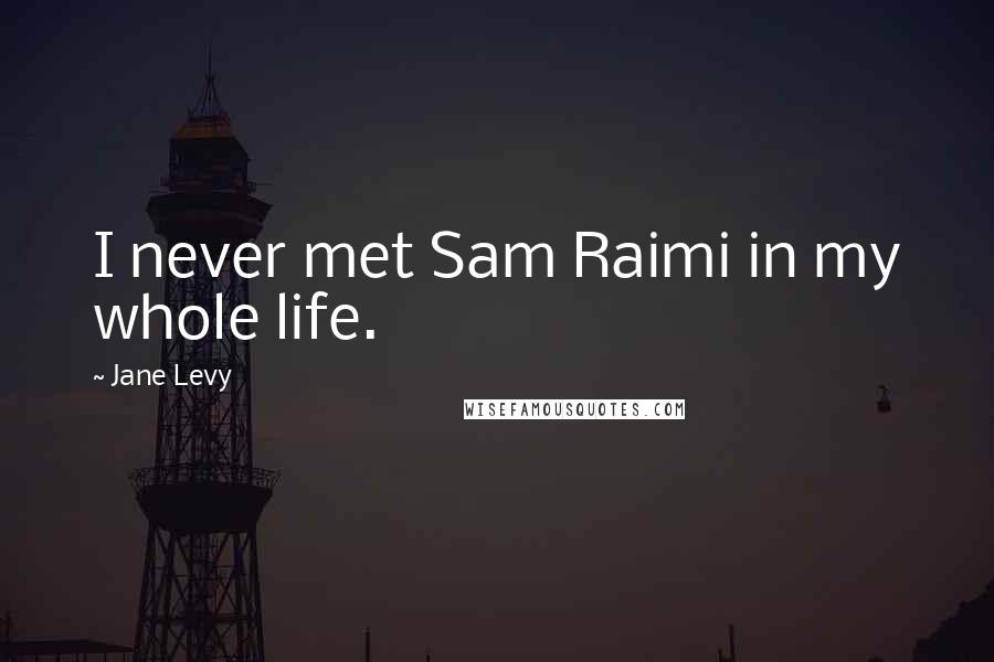 Jane Levy Quotes: I never met Sam Raimi in my whole life.