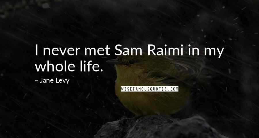 Jane Levy Quotes: I never met Sam Raimi in my whole life.