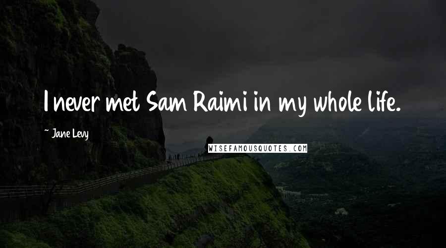 Jane Levy Quotes: I never met Sam Raimi in my whole life.