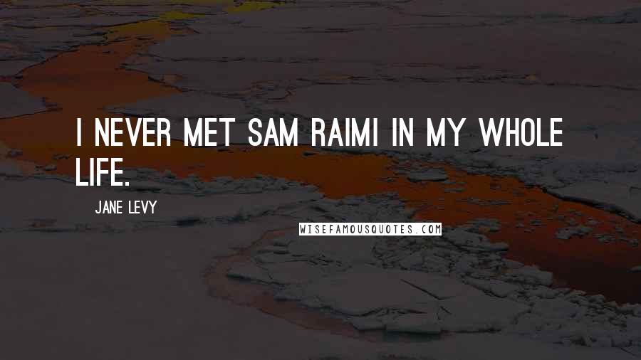 Jane Levy Quotes: I never met Sam Raimi in my whole life.
