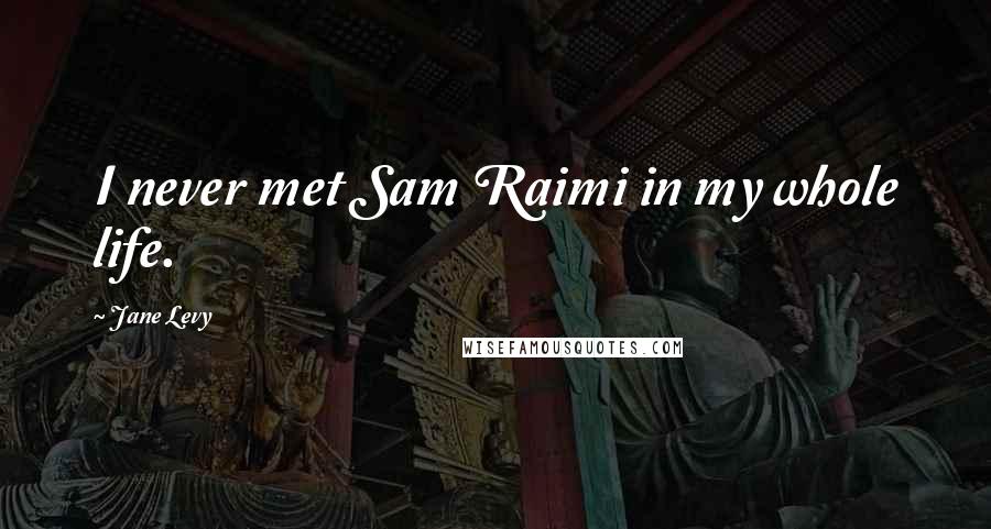 Jane Levy Quotes: I never met Sam Raimi in my whole life.