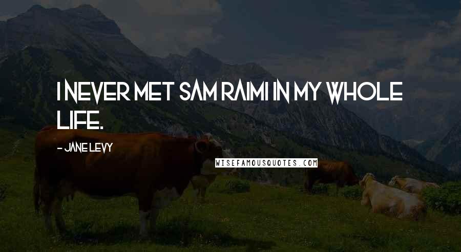 Jane Levy Quotes: I never met Sam Raimi in my whole life.