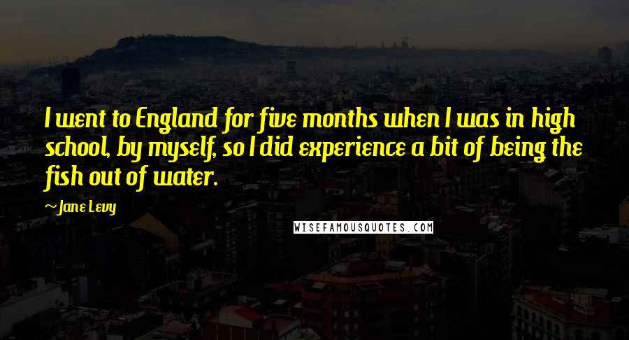 Jane Levy Quotes: I went to England for five months when I was in high school, by myself, so I did experience a bit of being the fish out of water.