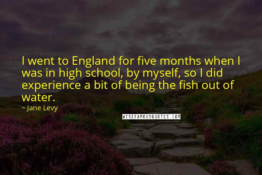 Jane Levy Quotes: I went to England for five months when I was in high school, by myself, so I did experience a bit of being the fish out of water.