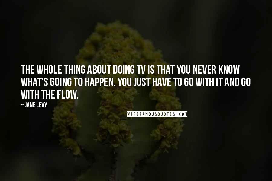 Jane Levy Quotes: The whole thing about doing TV is that you never know what's going to happen. You just have to go with it and go with the flow.