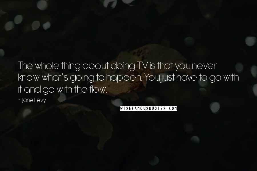 Jane Levy Quotes: The whole thing about doing TV is that you never know what's going to happen. You just have to go with it and go with the flow.