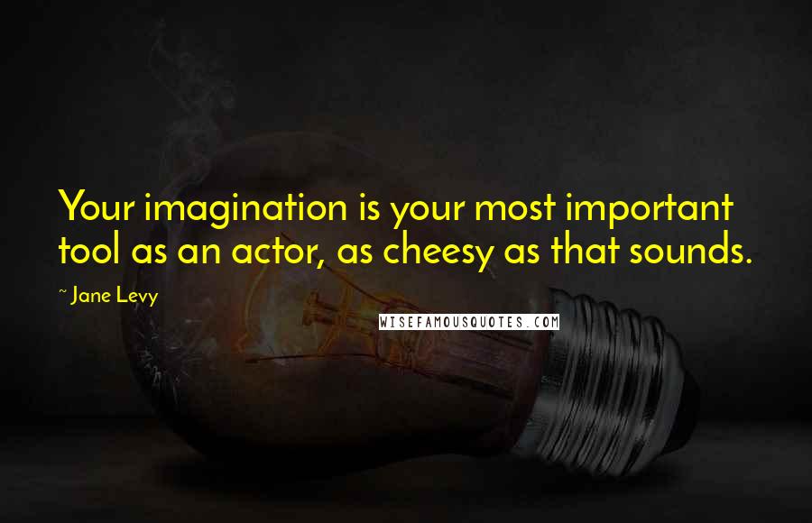 Jane Levy Quotes: Your imagination is your most important tool as an actor, as cheesy as that sounds.