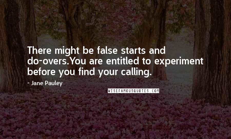 Jane Pauley Quotes: There might be false starts and do-overs.You are entitled to experiment before you find your calling.