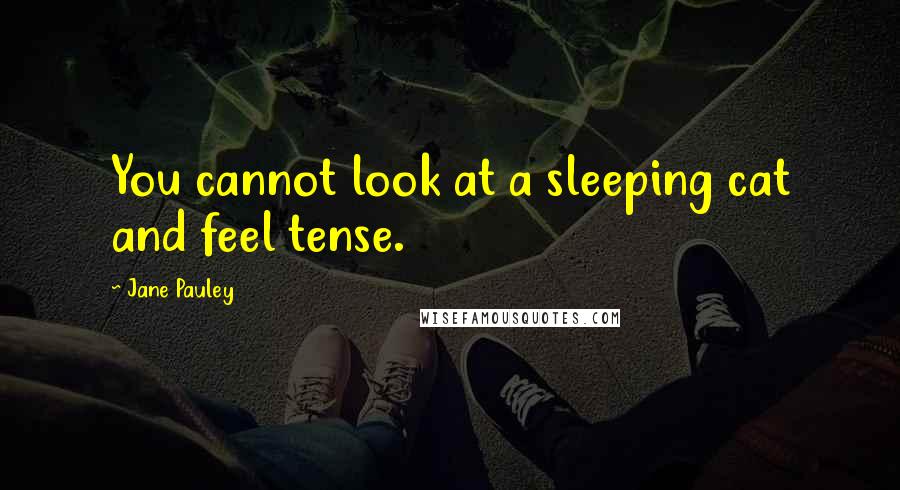 Jane Pauley Quotes: You cannot look at a sleeping cat and feel tense.