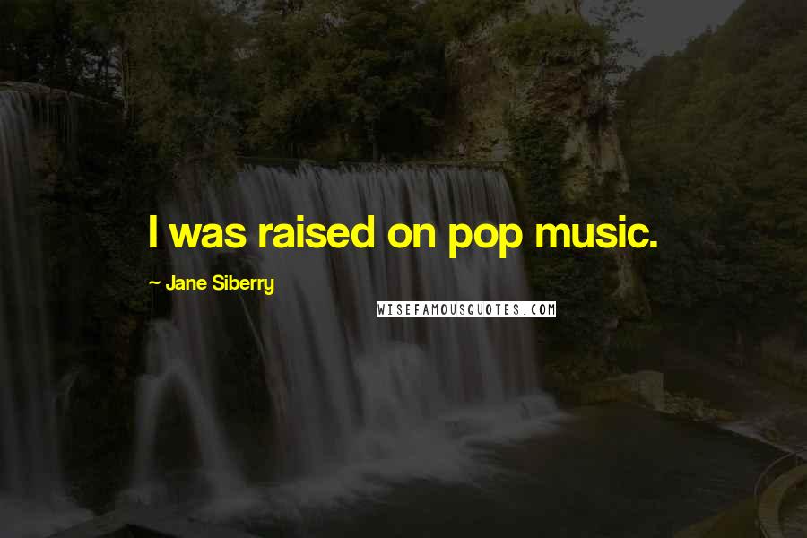 Jane Siberry Quotes: I was raised on pop music.