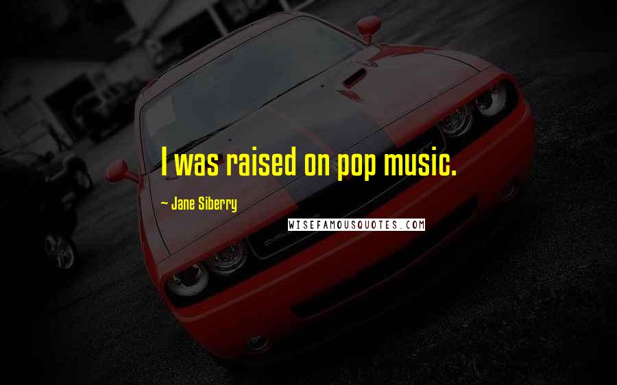 Jane Siberry Quotes: I was raised on pop music.