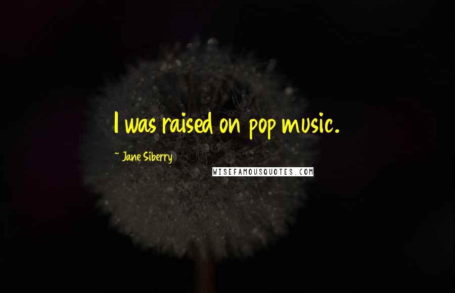 Jane Siberry Quotes: I was raised on pop music.