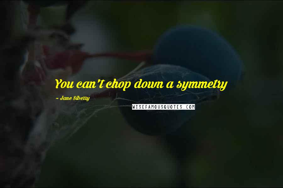 Jane Siberry Quotes: You can't chop down a symmetry