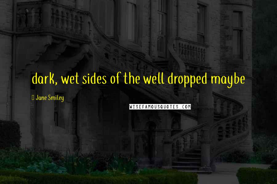 Jane Smiley Quotes: dark, wet sides of the well dropped maybe