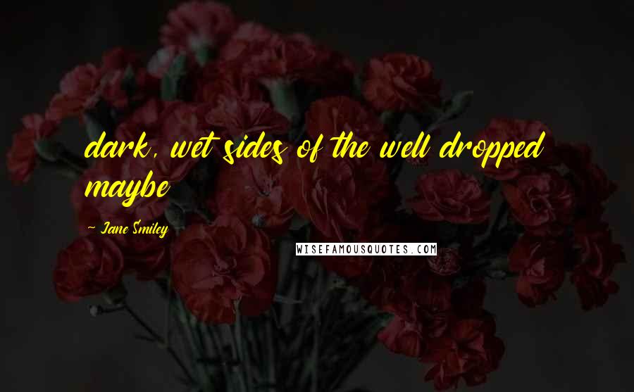 Jane Smiley Quotes: dark, wet sides of the well dropped maybe