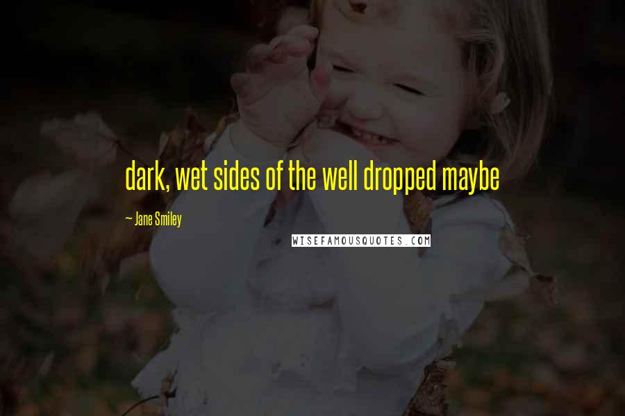 Jane Smiley Quotes: dark, wet sides of the well dropped maybe