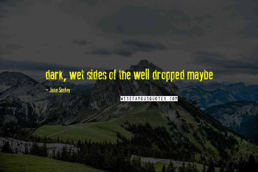 Jane Smiley Quotes: dark, wet sides of the well dropped maybe