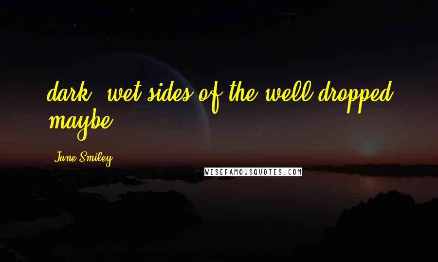 Jane Smiley Quotes: dark, wet sides of the well dropped maybe