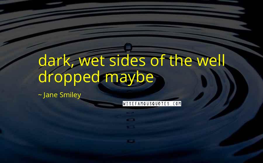 Jane Smiley Quotes: dark, wet sides of the well dropped maybe